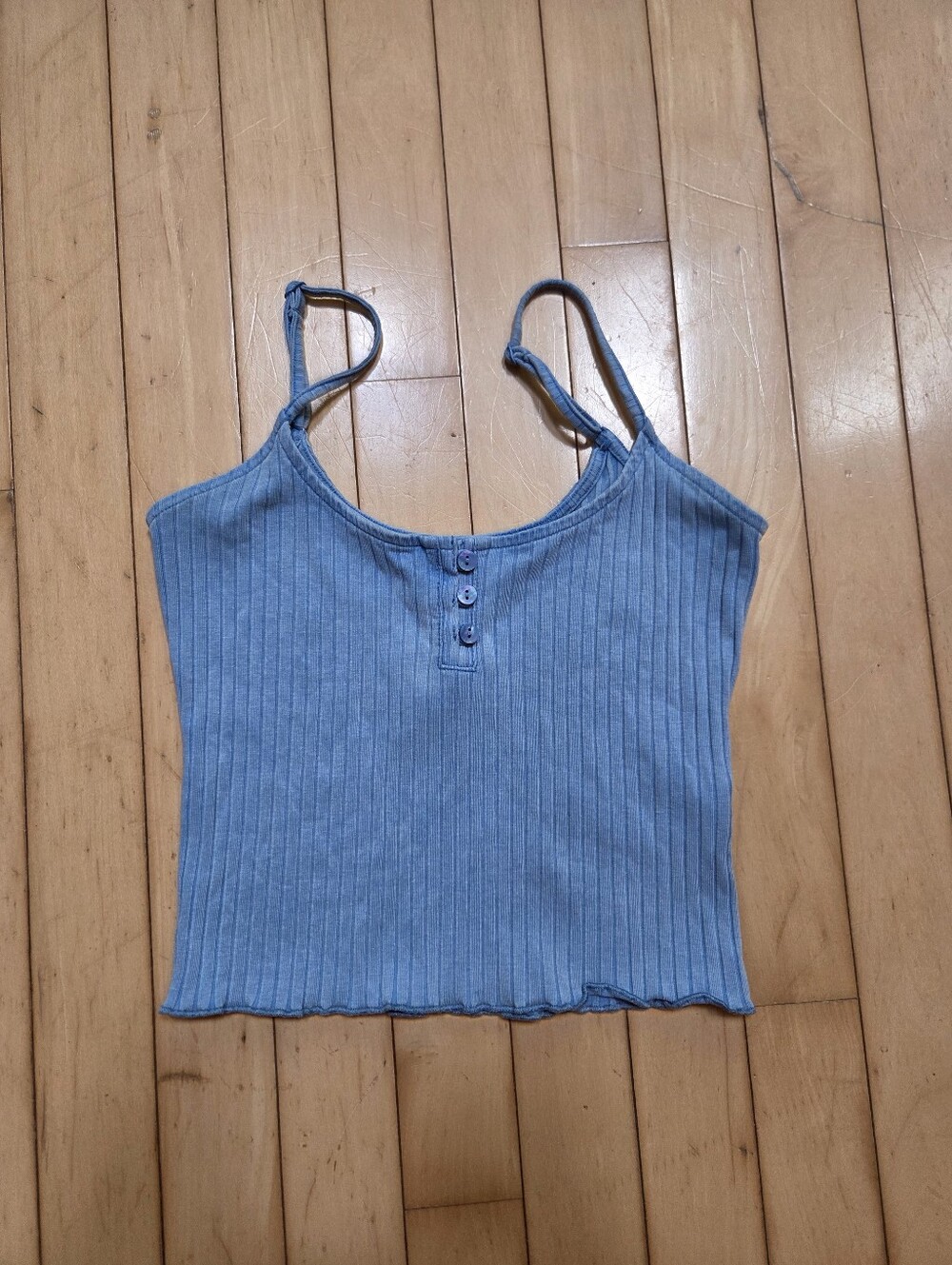 American Eagle Outfitters Light Blue Ribbed Button Cami